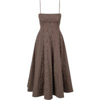 Staud Wylie Micro Streifenkleid Dunkle Eiche | Balardi (US & Canada)