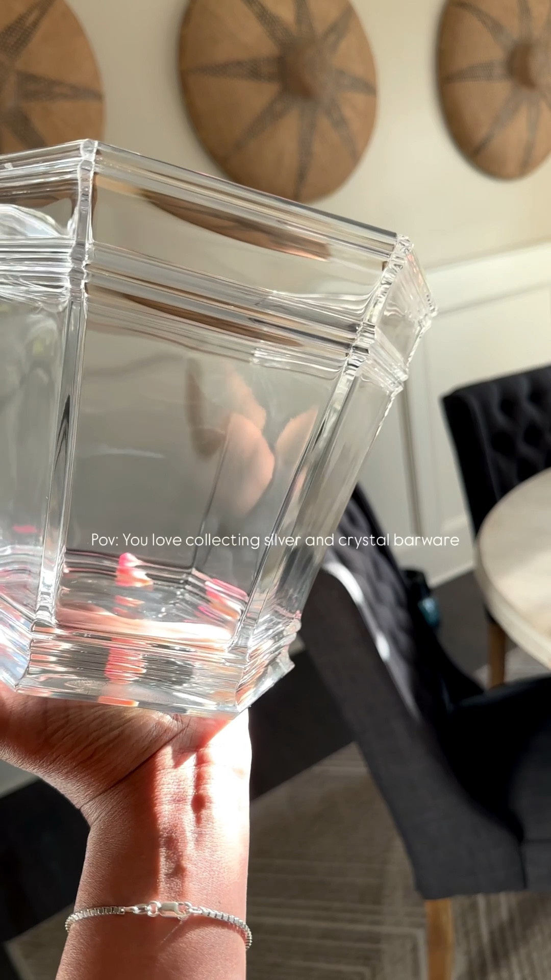 Crystal and silver barware: classic and timeless 💕 one day I’ll pass down to my daughter ☺️ 

#barware 
#icebuckets
#decanters 
#vintage