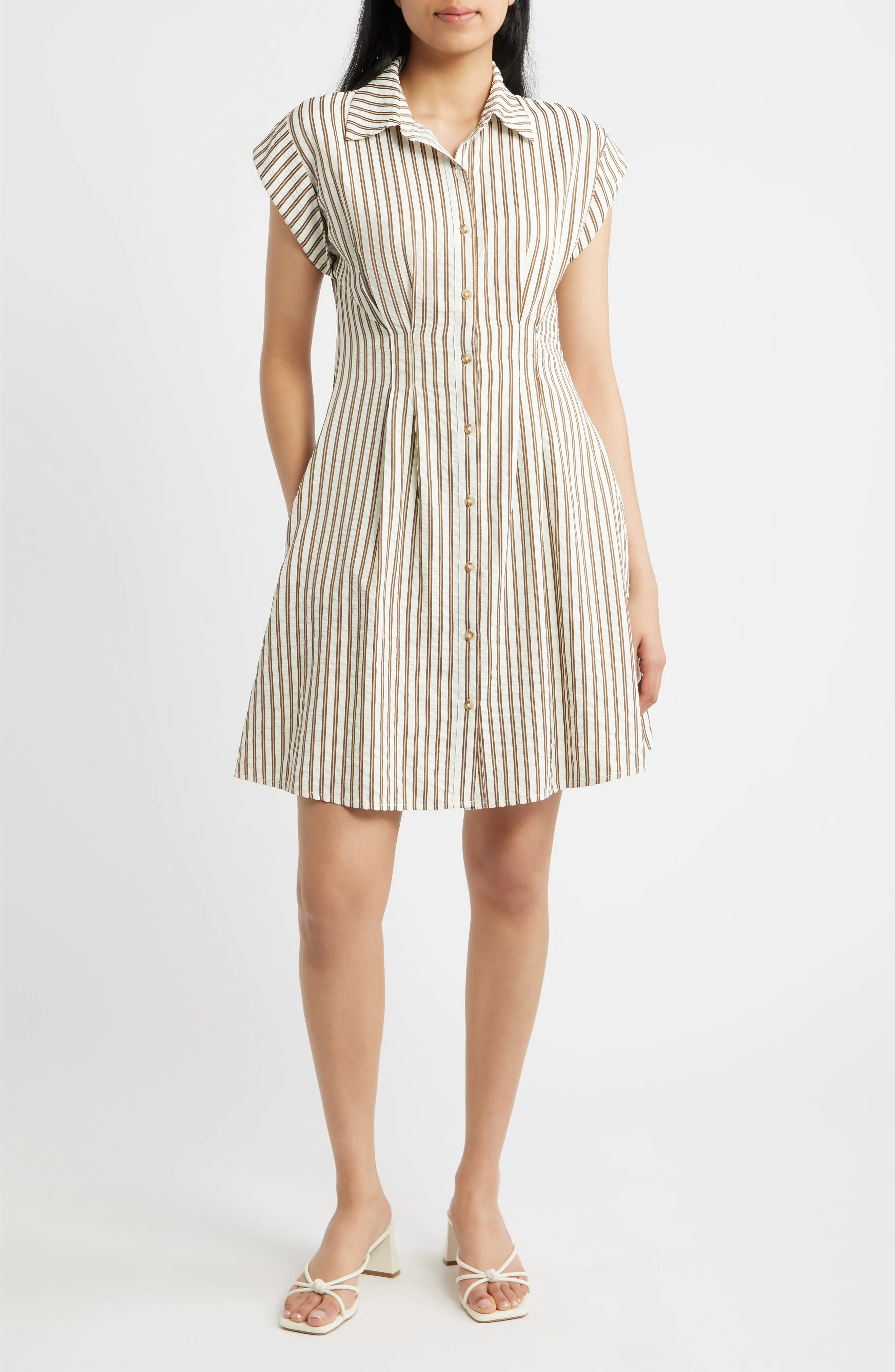 Julia Jordan Striped Button Front Shirtdress (Women) | Nordstrom | Nordstrom