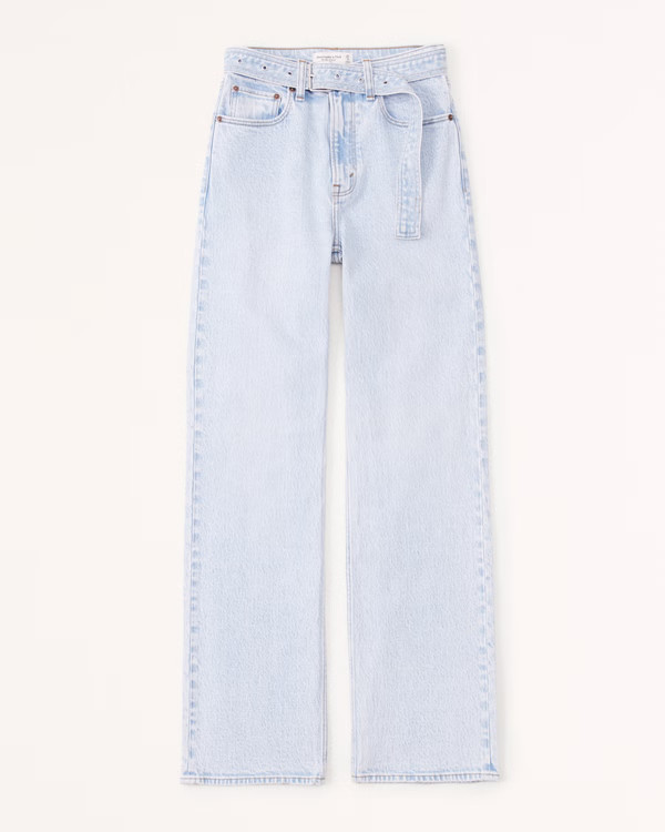 Women's High Rise 90s Relaxed Jean | Abercrombie Blue Jeans | Winter Outfit | Abercrombie & Fitch (US)