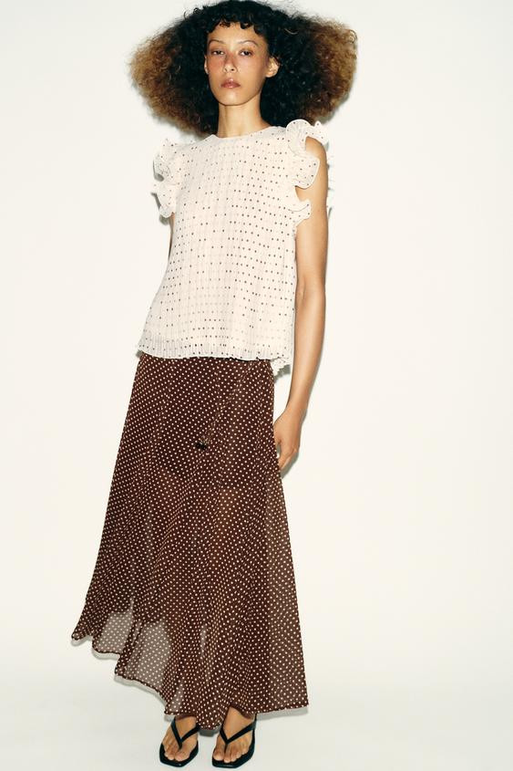 POLKA DOT MIDI SKIRT | Zara US