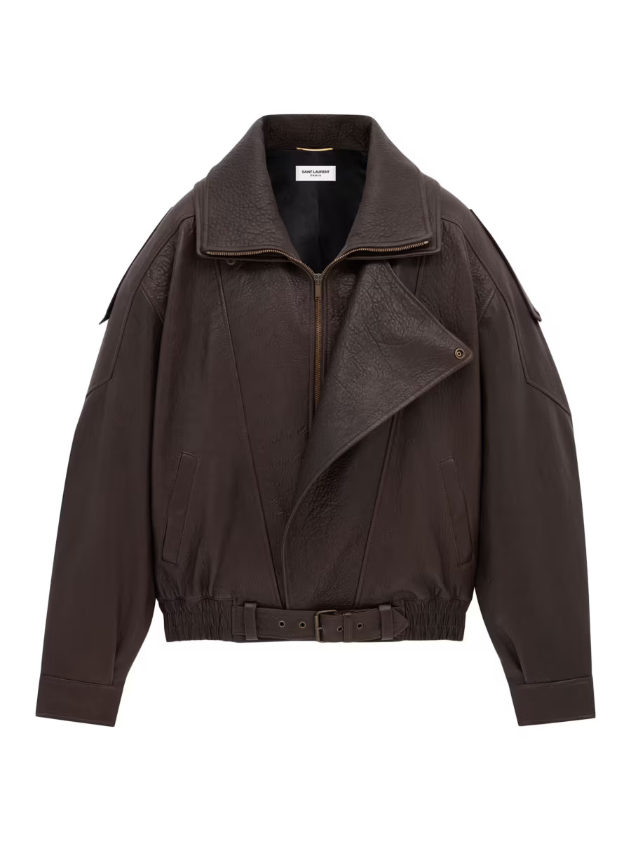 Saint Laurent Bomber Jacket in Lambskin | Saks Fifth Avenue | Saks Fifth Avenue