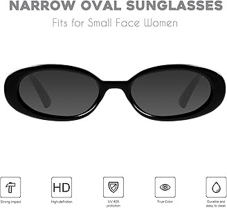mosanana Retro Tiny Oval Sunglasses for Women with Small Face Narrow Style MS52360 | Amazon (US)