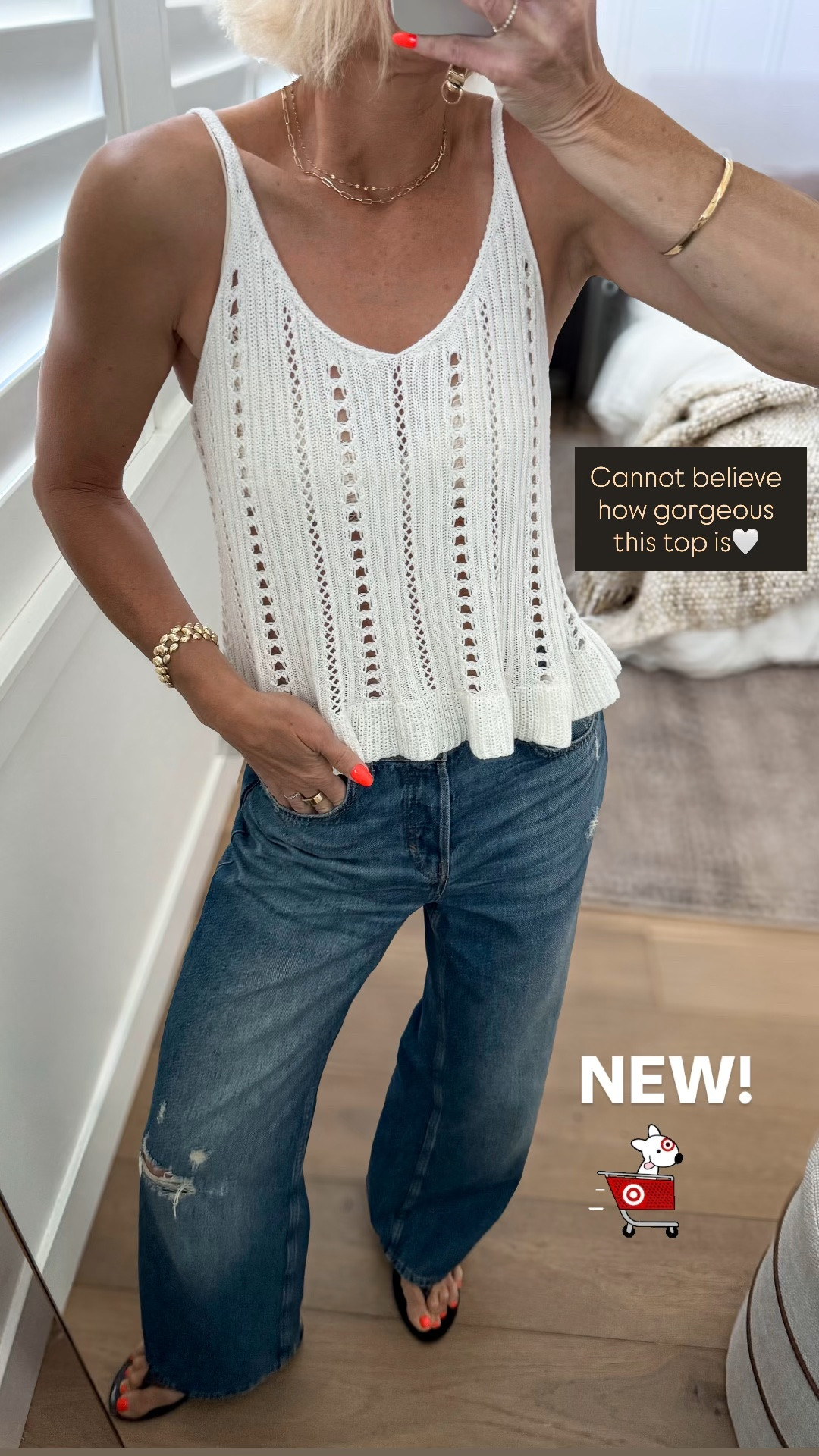 NEW pretty crochet top from @Target 
I cannot believe how gorgeous the fabric looks and feels. 12/10!
Fits tts, wearing a medium
Layered a simple bralette underneath. Linked several options!

#LTKmomlife #LTKOver40 #LTKootd