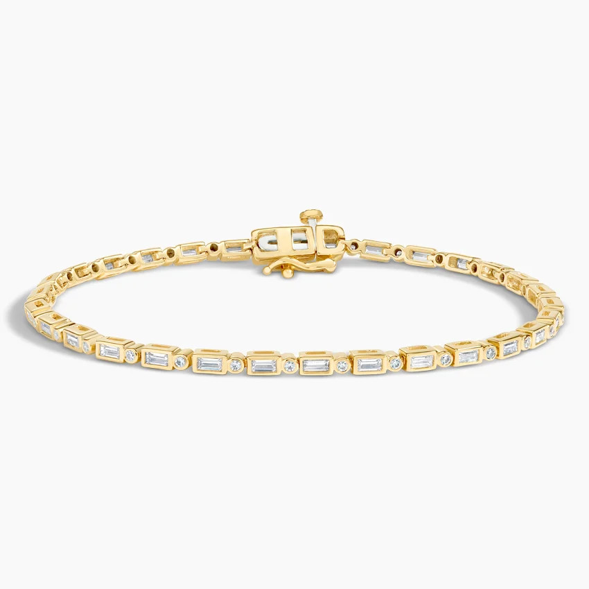 Baguette and Round Diamond Bezel Tennis Bracelet (1 1/2 ct. tw.) | Brilliant Earth