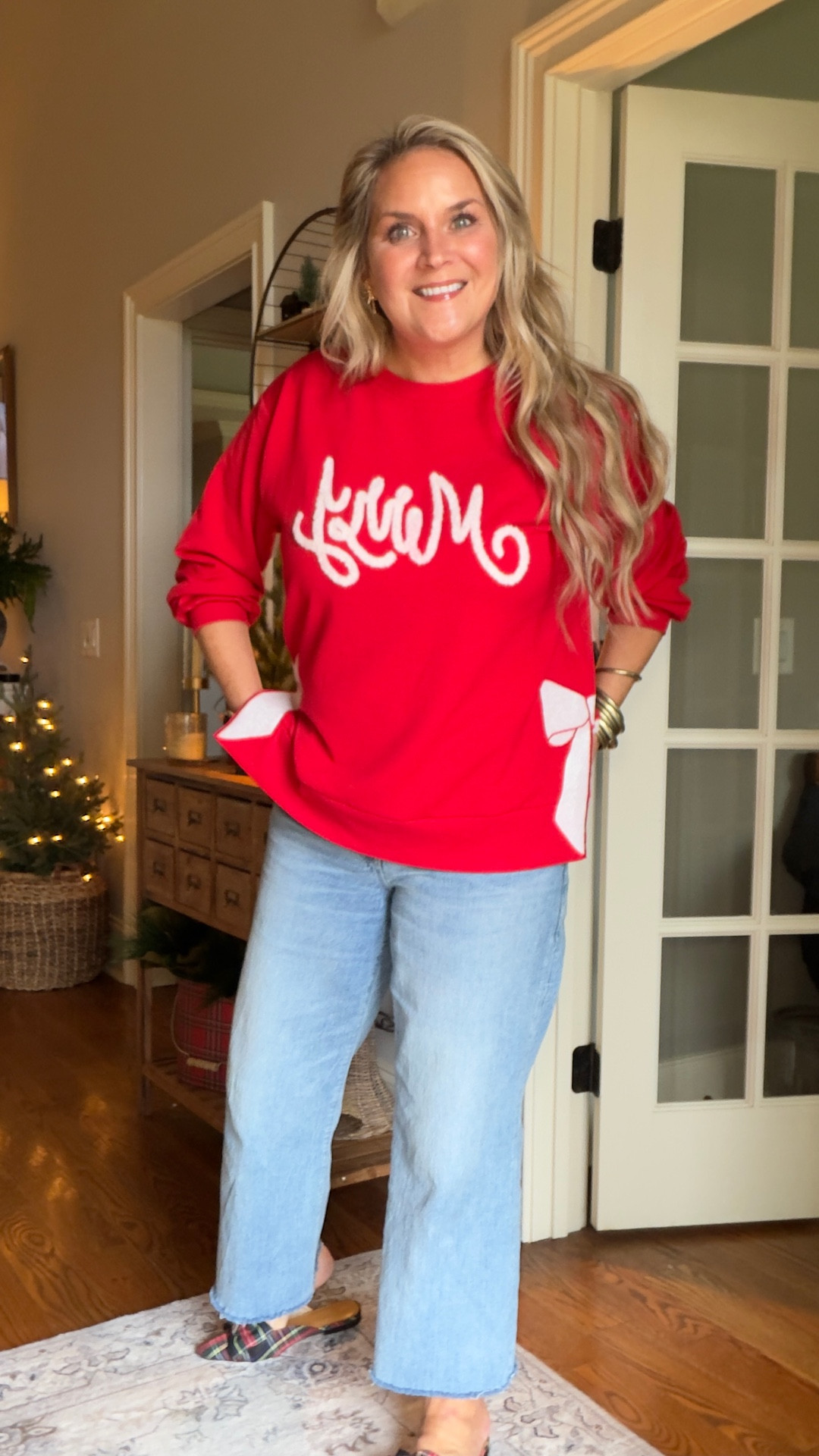 Cozy, merry, and oh so cute! 

This adorable Mary Square sweatshirt is the perfect mix of comfy and festive with its soft fleece feel and playful script. I love how it pairs with my favorite tartan plaid mules for a little pop of preppy holiday cheer. Comfy can be chic!

Shop this merry sweatshirt + my plaid mules! They’re both holiday must haves!

#LTKHoliday #LTKSeasonalStyle #LTKGiftGuide #LTKUnder50 #MarySquare #ChristmasSweatshirt #HolidayOutfit #TartanStyle #PreppyChristmas #CozyHolidayLooks #TheSassyOak #SouthernStyle #LTKFashion #HolidayWardrobe

#LTKShoeCrush #LTKSeasonal #LTKHoliday