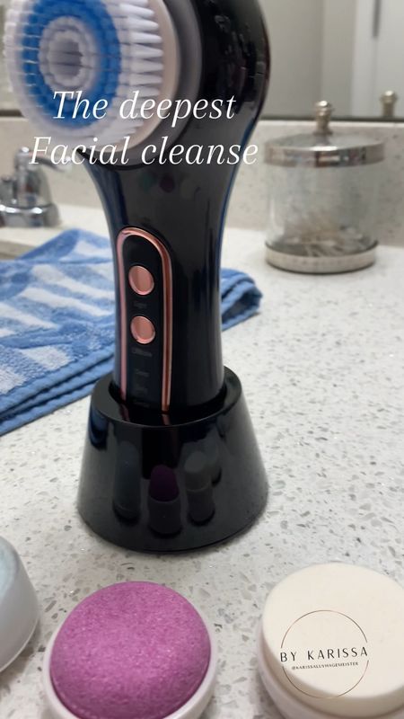I love my new facial brush 💎💎
🧼 my face feels extra clean 
🧼 has a stand for it to sit in
🧼 several different brush heads 
❤️💙 red and blue light therapy 

#LTKVideo #LTKbeauty #LTKfindsunder50