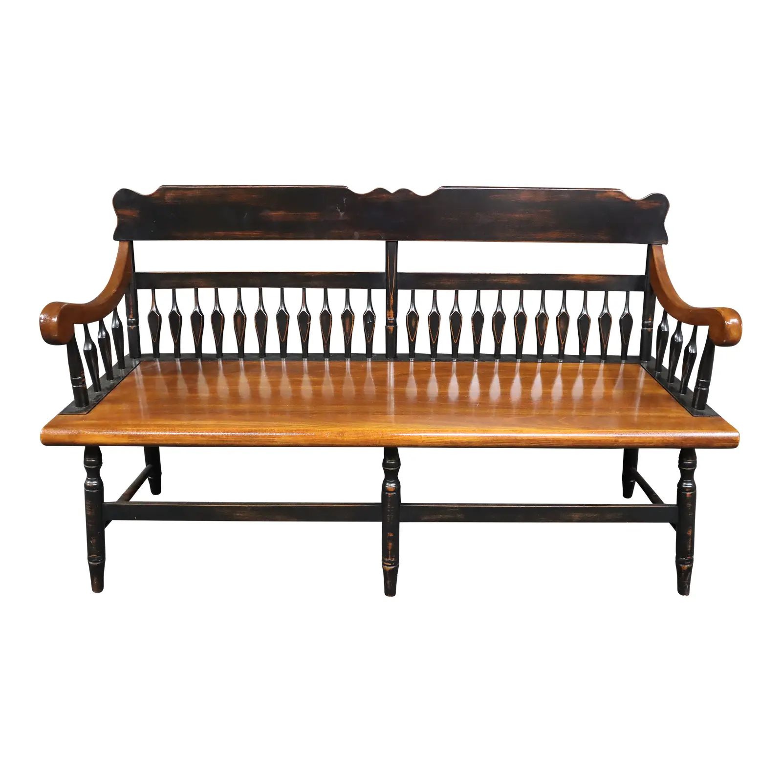 Frederick Duckloe Plank Seat Bench | Chairish