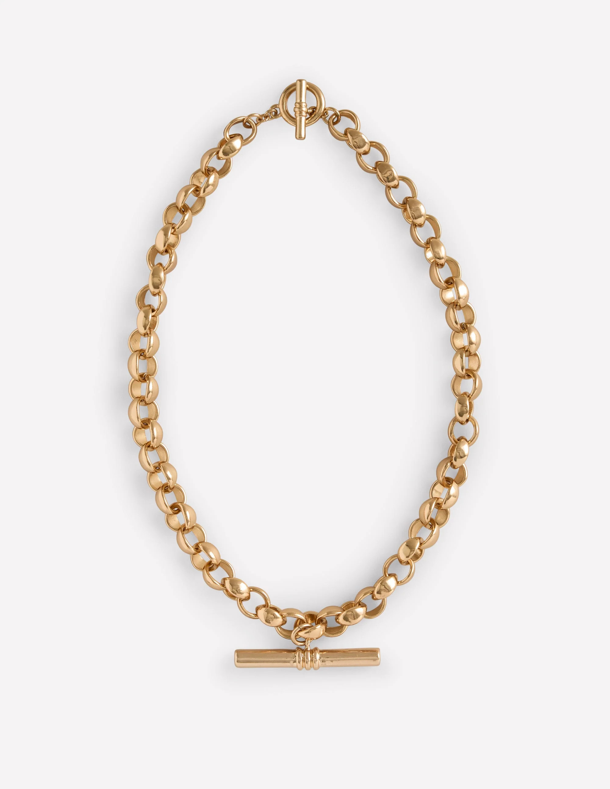 Chunky T-bar Chain Necklace-Gold Colour | Boden (US)