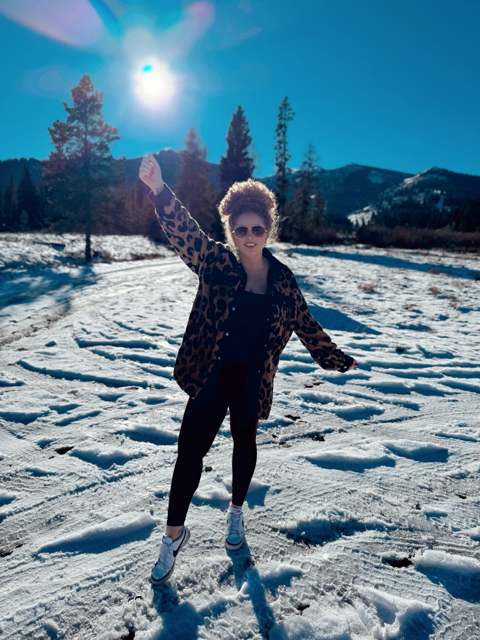 Snow days just hit different ❄️🤎 Out here living my best cozy girl life and soaking up every second of this view 🏔️✨ All the favorites linked for you 🤌 leopard jacket outfit inspo | winter athleisure cozy style | cold weather amazon fashion finds | boho neutral winter outfit ideas | mountain trip outfit aesthetic | everyday leggings outfit inspo | nike sneaker neutral outfit | winter travel wardrobe must haves | amazon jackets on sale | cozy neutral street style winter | chic casual winter fashion ideas | leopard shacket | leopard print shacket | red leggings | amazon leggings | winter outfit 

#LTKMidsize #LTKgrwm #LTKootd