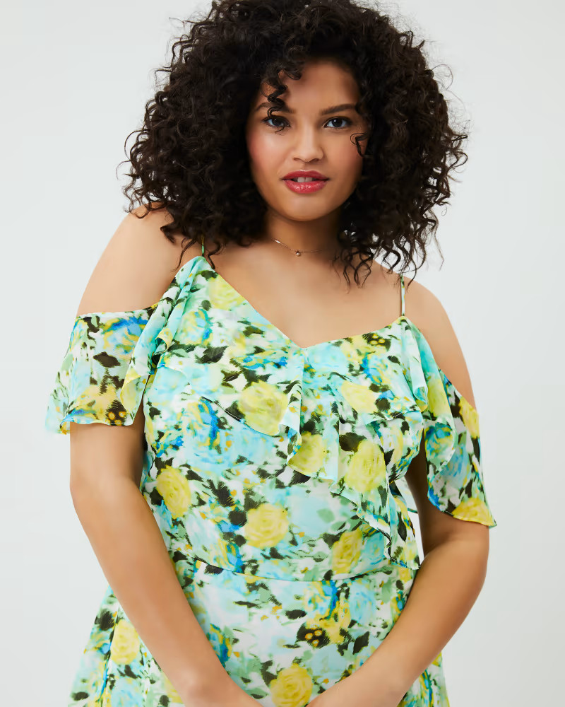 Plus Size Grace Cold Shoulder Ruffle Maxi | Dia&Co | Dia & Co