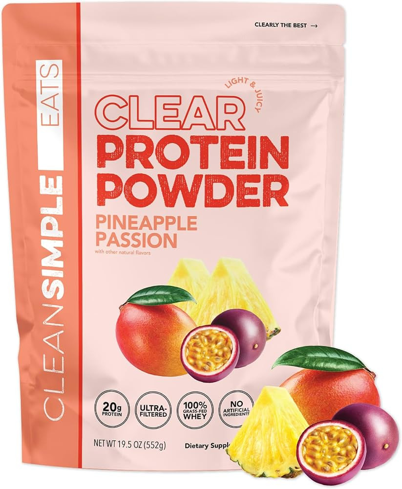 Clean Simple Eats Clear Protein Drinks, 20g Grass Fed Whey Protein Isolate, Ultra Filtered, Light... | Amazon (US)