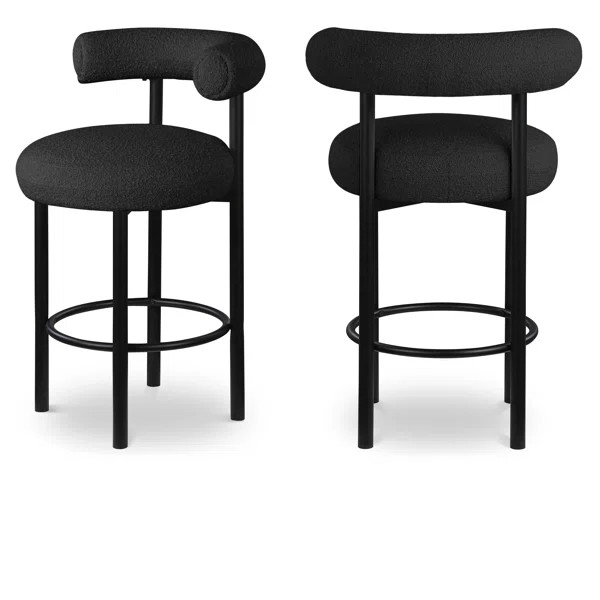 Hurlston Upholstered 26.5'' Counter Stool with Metal Frame (Set of 2) | Wayfair North America