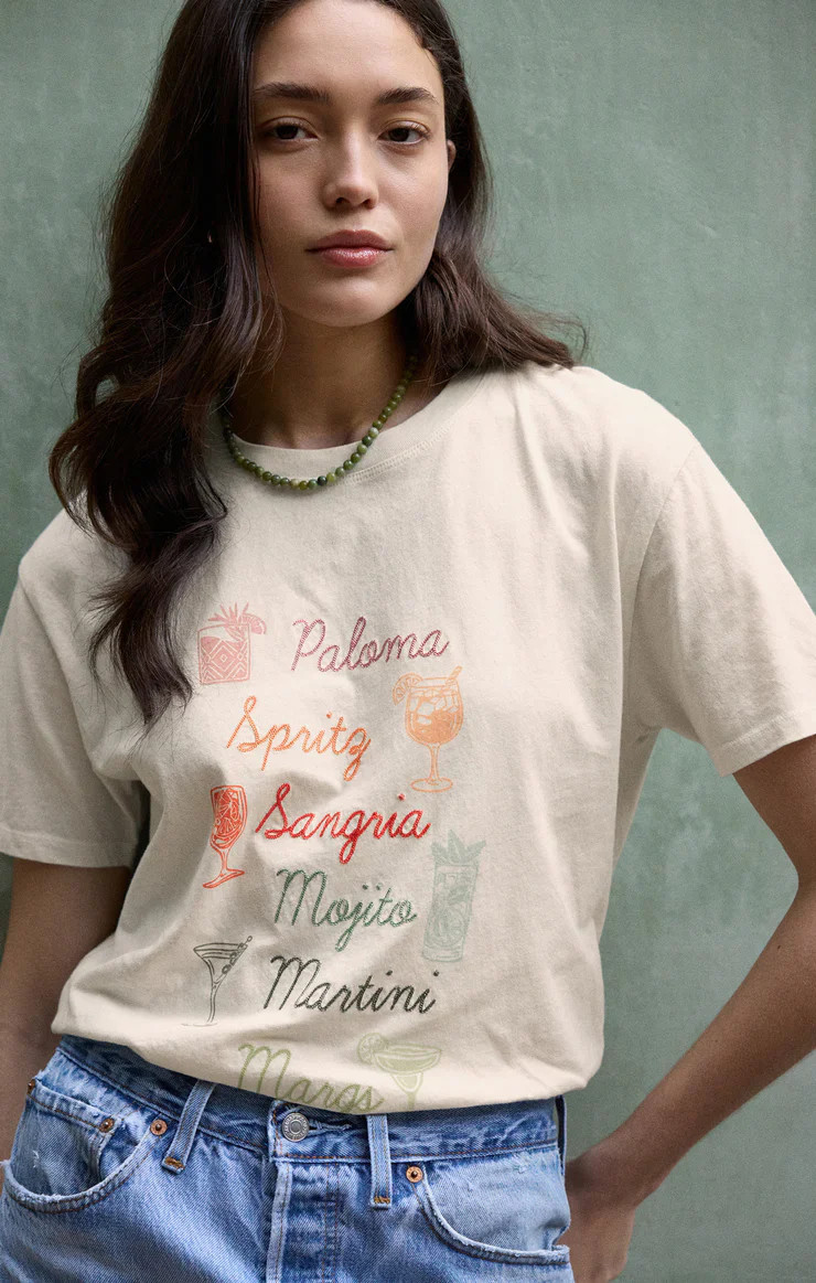 Cocktails Boyfriend Tee XSmall | Haute & Honey