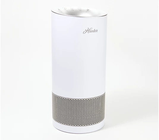 Hunter HP400 Tower Air Purifier w/ EcoSilver and HEPA Filtration - QVC.com | QVC