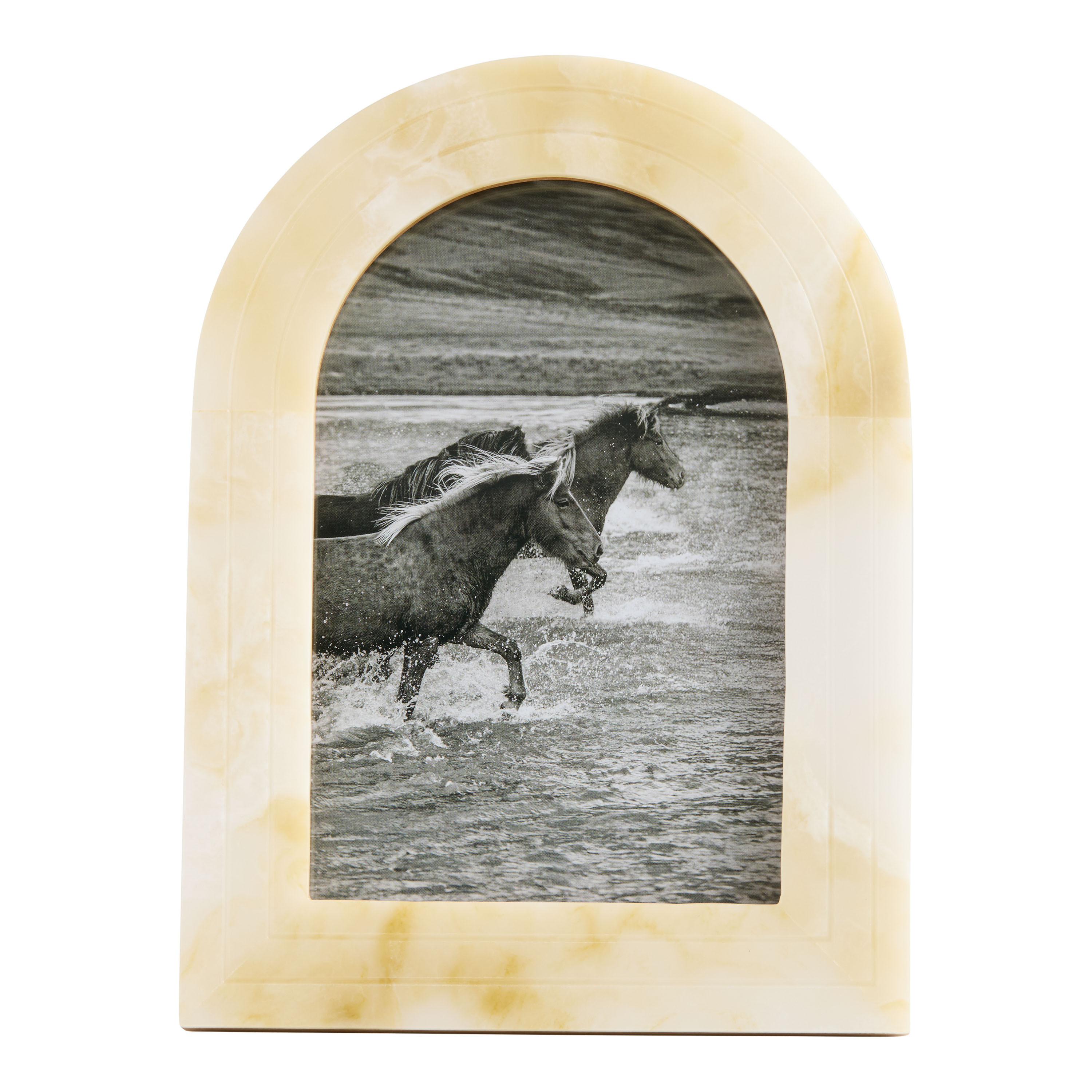 Natural Acrylic Marbled Arched Picture Frame | World Market