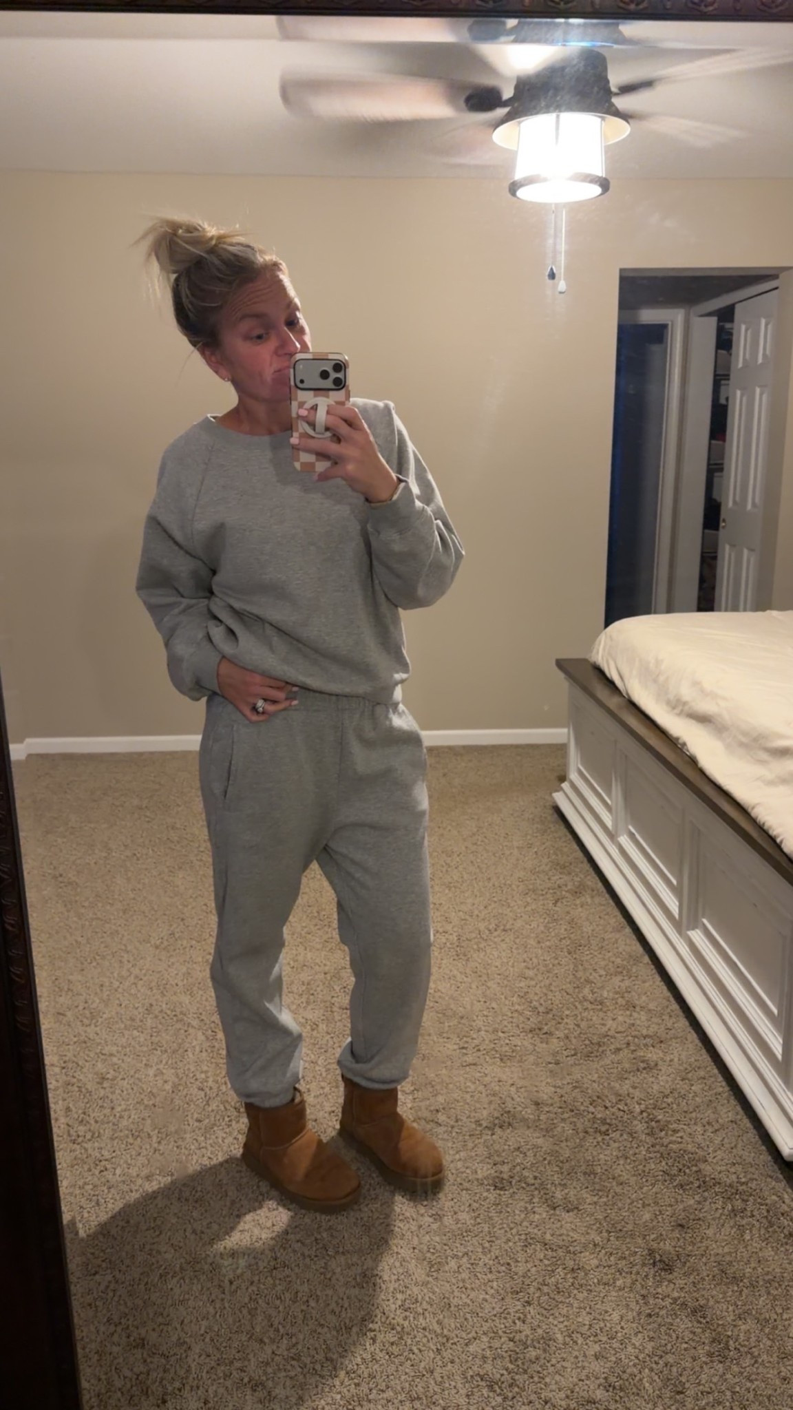 Gap for the win!  Medium bottoms. Large top for the oversized feel

#LTKmomlife #LTKdayinmylife #LTKOver40