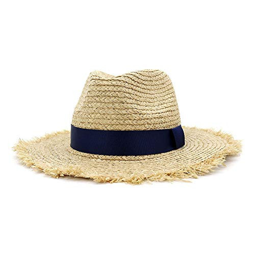 LLPBEA-HAT Summer Rafi Straw Hat Outdoor Travel Seaside Jazz Hat Sun Protection Straw Hat for Men Women (Color : 11, Size : 56-58) | Amazon (US)