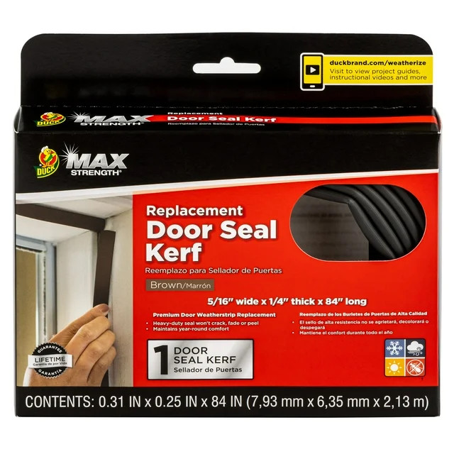 Duck Brand .25 in. Thick Max Strength Replacement Door Seal, Brown Weather Stripping - Walmart.co... | Walmart (US)