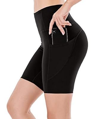 CRZ YOGA Women's Naked Feeling Light Biker Shorts 6'' - High Waisted Gym Run Workout Compression ... | Amazon (US)