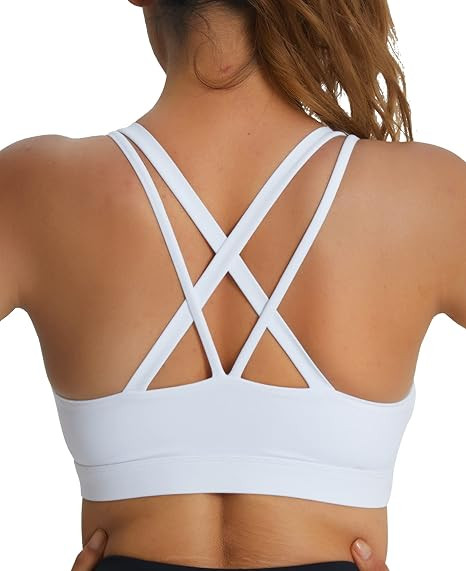 RUNNING GIRL Sports Bra for Women, Criss-Cross Back Padded Strappy Sports Bras Medium Support Yog... | Amazon (US)