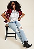 Plus Size 24/7 Eden Striped Heart Tee | Maurices