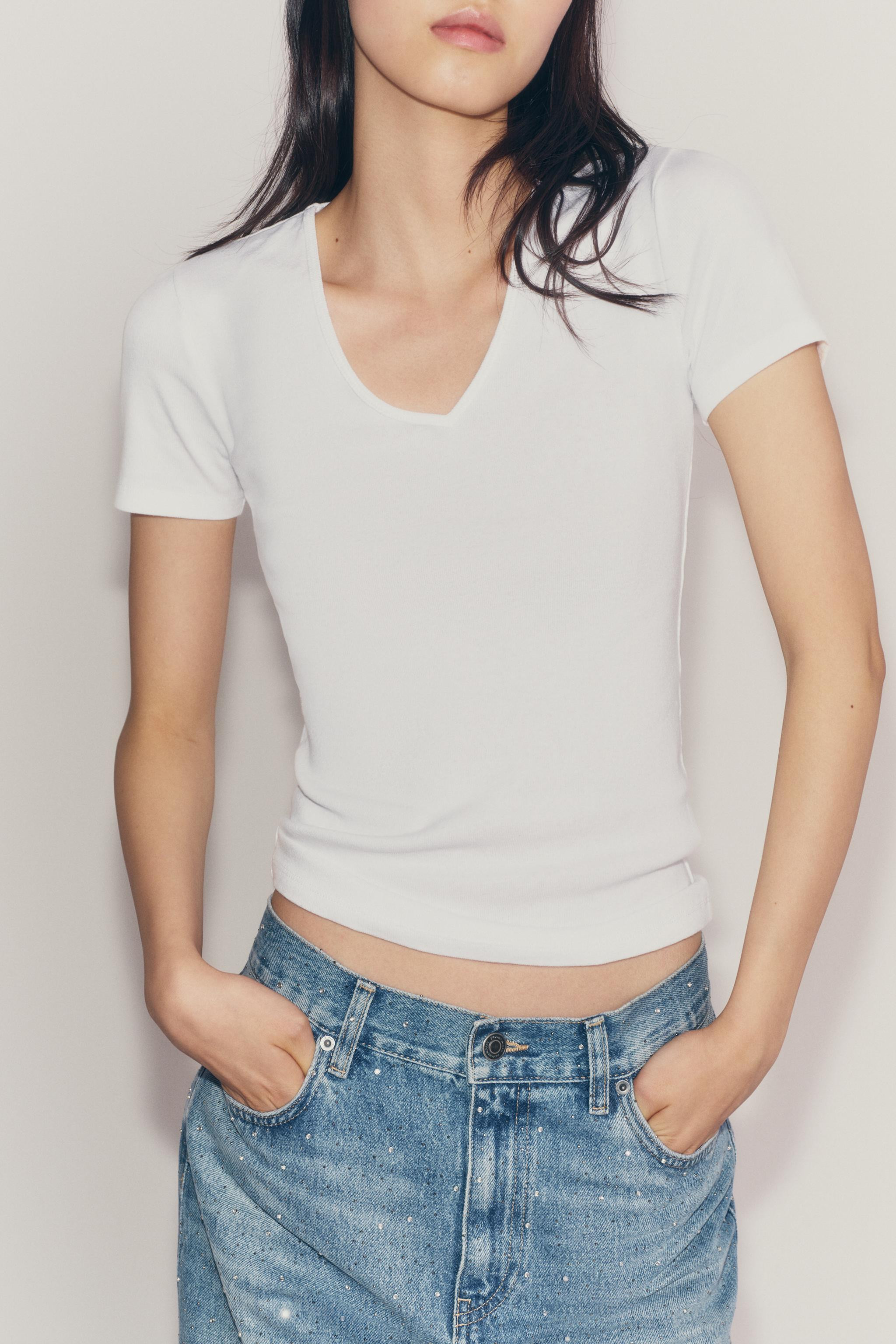 V-NECK T-SHIRT | Zara UK