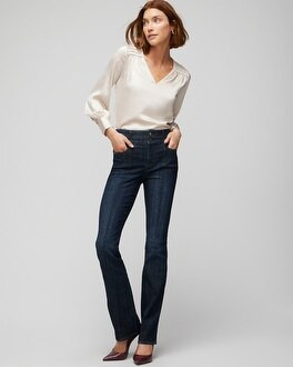 Extra-High Rise Pintuck Skinny Flare Jeans | White House Black Market
