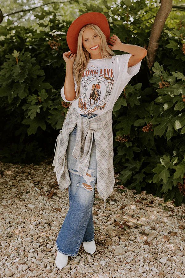 Long Live Western Oversized Distressed Tee | Impressions Online Boutique