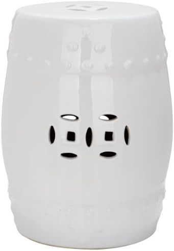 Safavieh Castle Gardens Collection Modern Ming White Ceramic Garden Stool | Amazon (US)