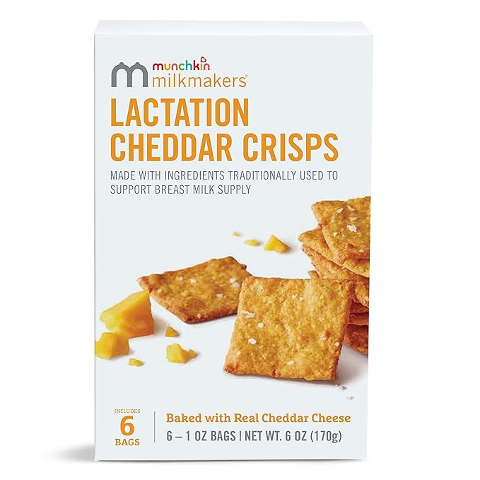 Munchkin® Milkmakers® Lactation Cheddar Crisps for Breastfeeding Moms with Oats and Flax, 6 Cou... | Amazon (US)