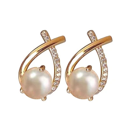 Earrings s Stud Sense Diamond Pearl Studs Fashion Simple Good Gift Earrings for Women | Walmart (US)