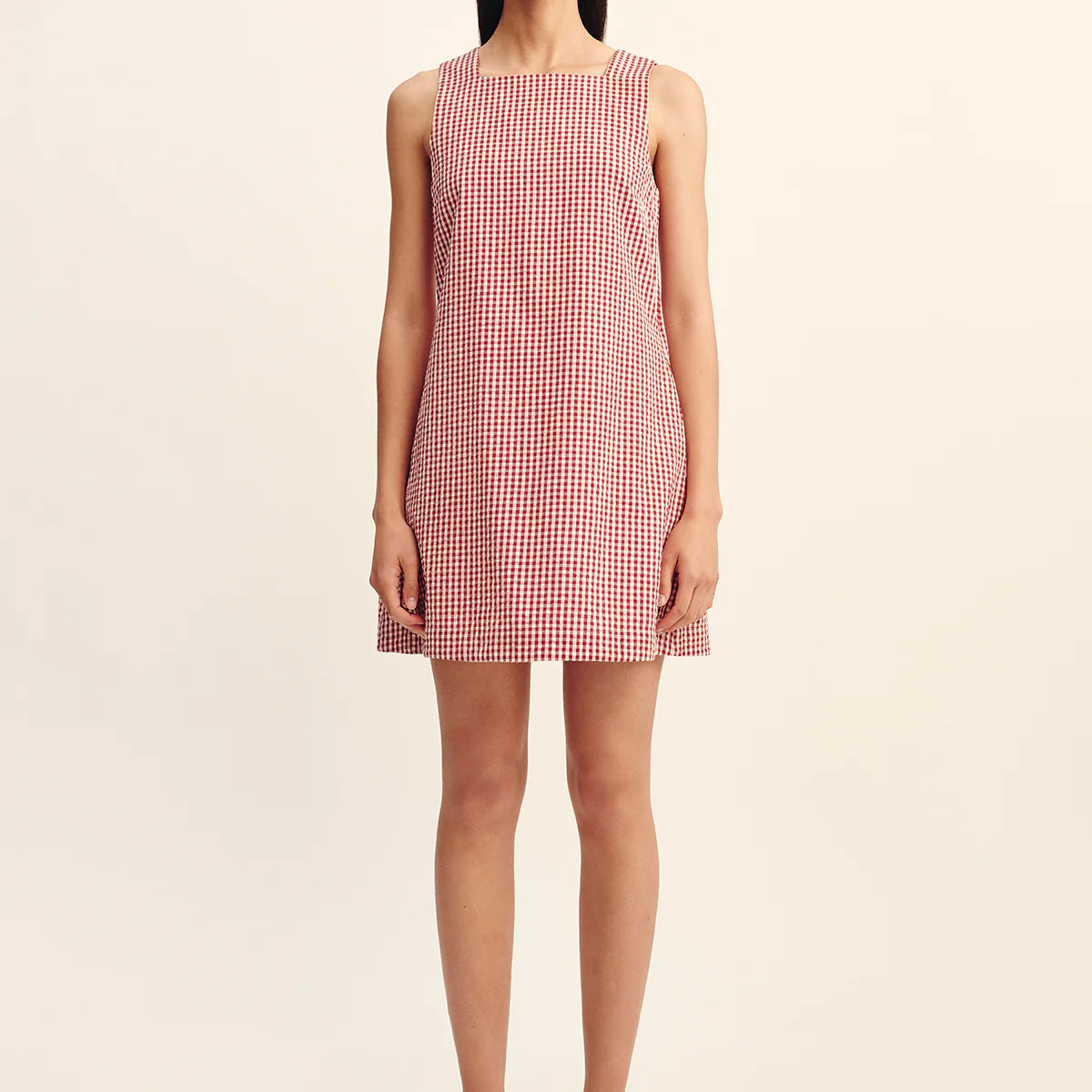 EMMA SHIFT DRESS - RED GINGHAM | POSSE (US)
