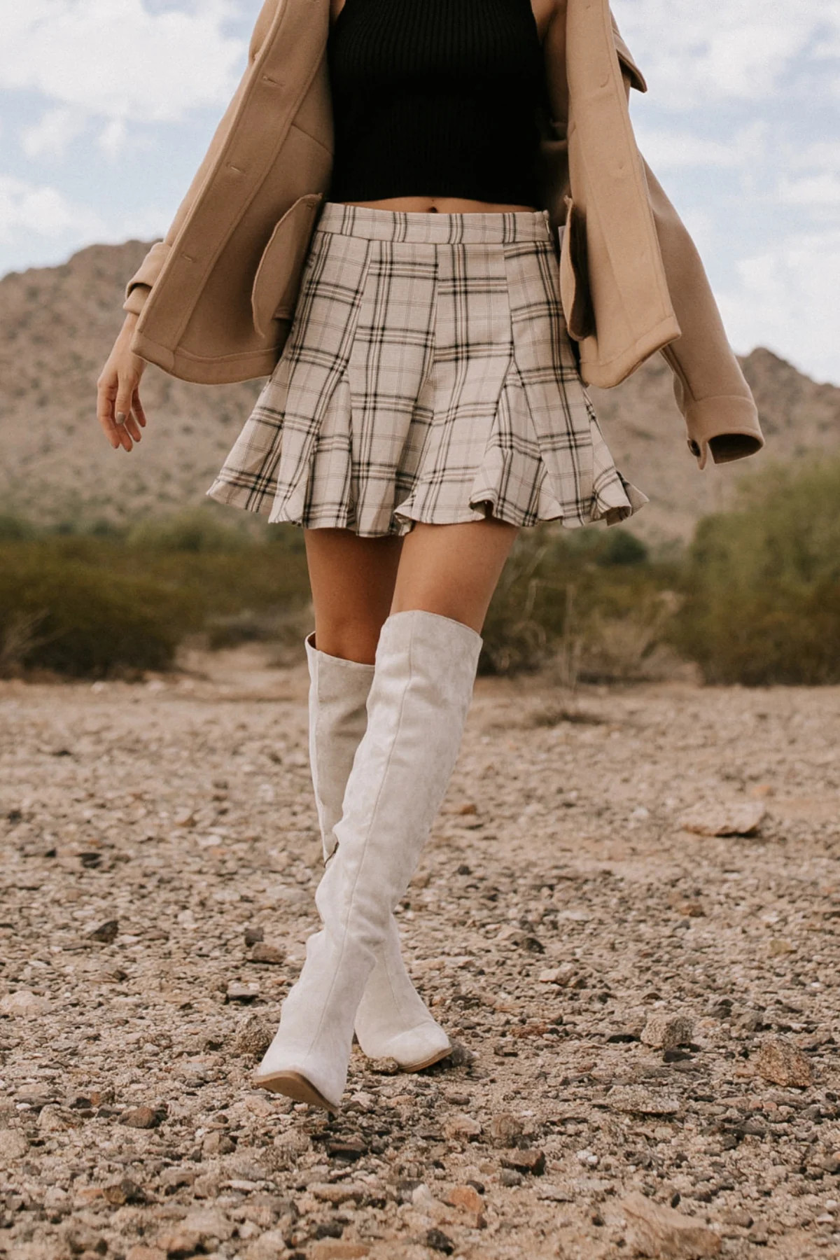 Wilma Mini Skirt - Taupe | THELIFESTYLEDCO