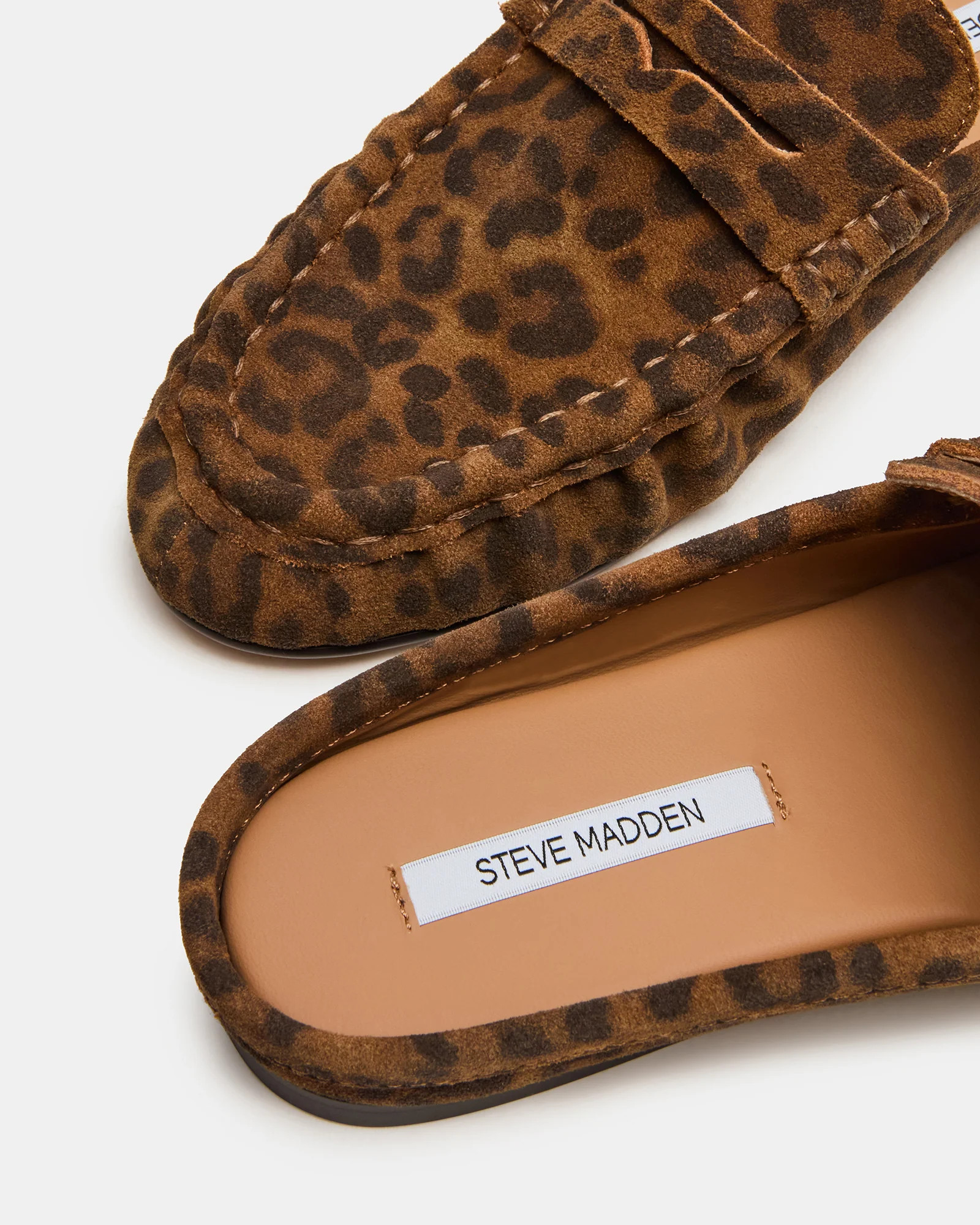 RAFE Leopard Suede Slip-On Mule Women's Flat | Steve Madden (US)