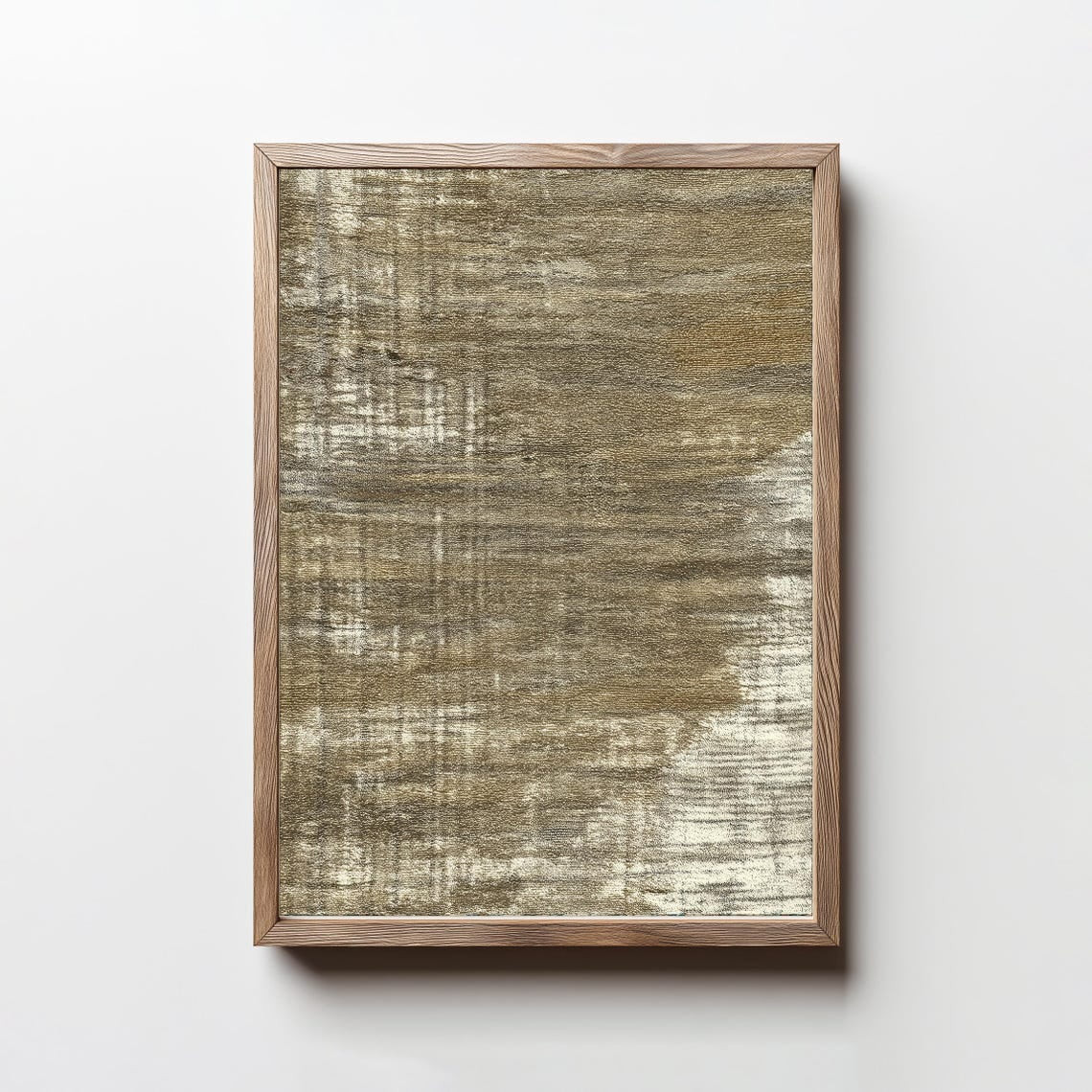 Earthy Textile Olive Green Neutral Room Decor Wall Art | Walmart (US)