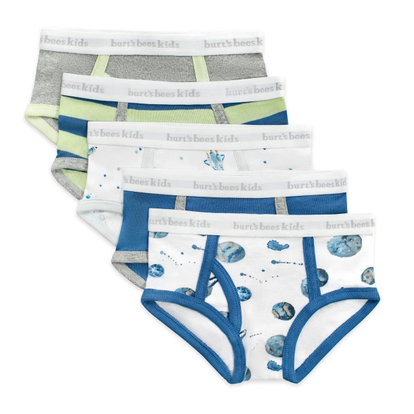 Little Planets & Space Shuttles Organic Cotton Toddler Boy Underwear 5 Pack | Burts Bees Baby