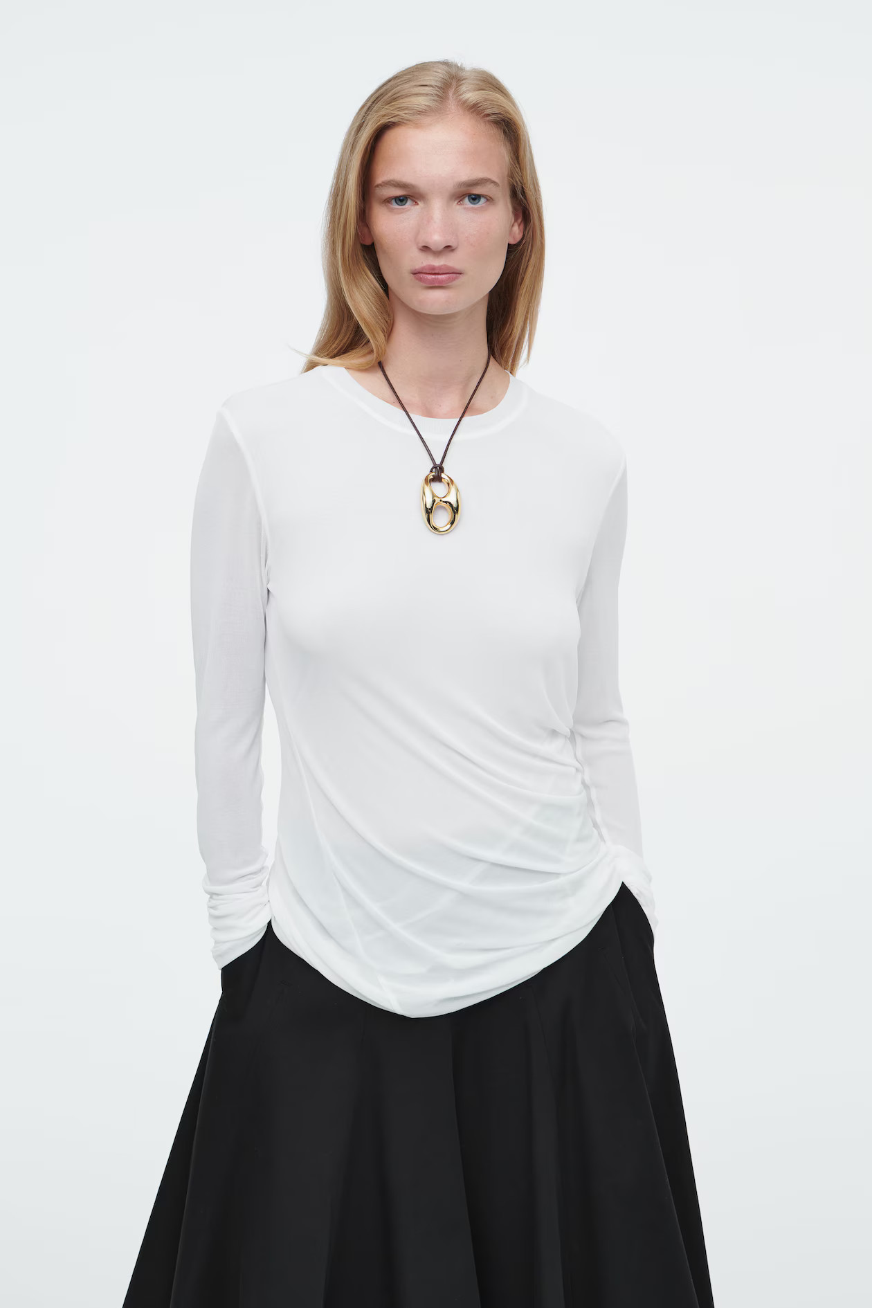 TWISTED-HEM SILK TOP - WHITE | COS (EU)