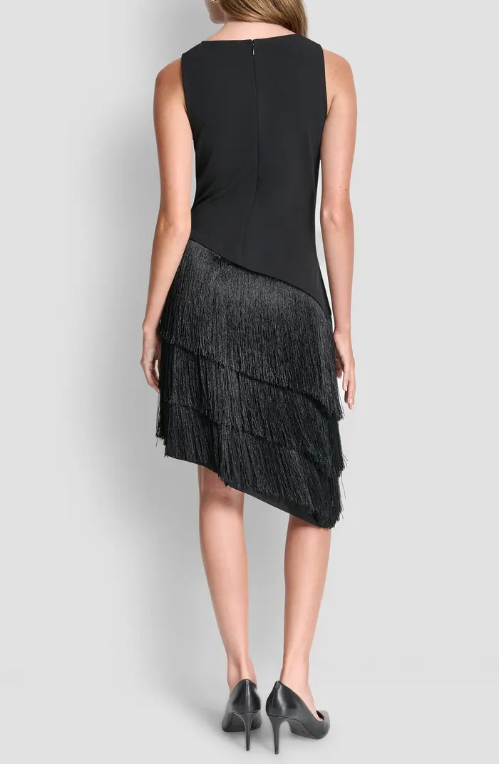 Cowl Neck Asymmetric Fringe Dress | Nordstrom