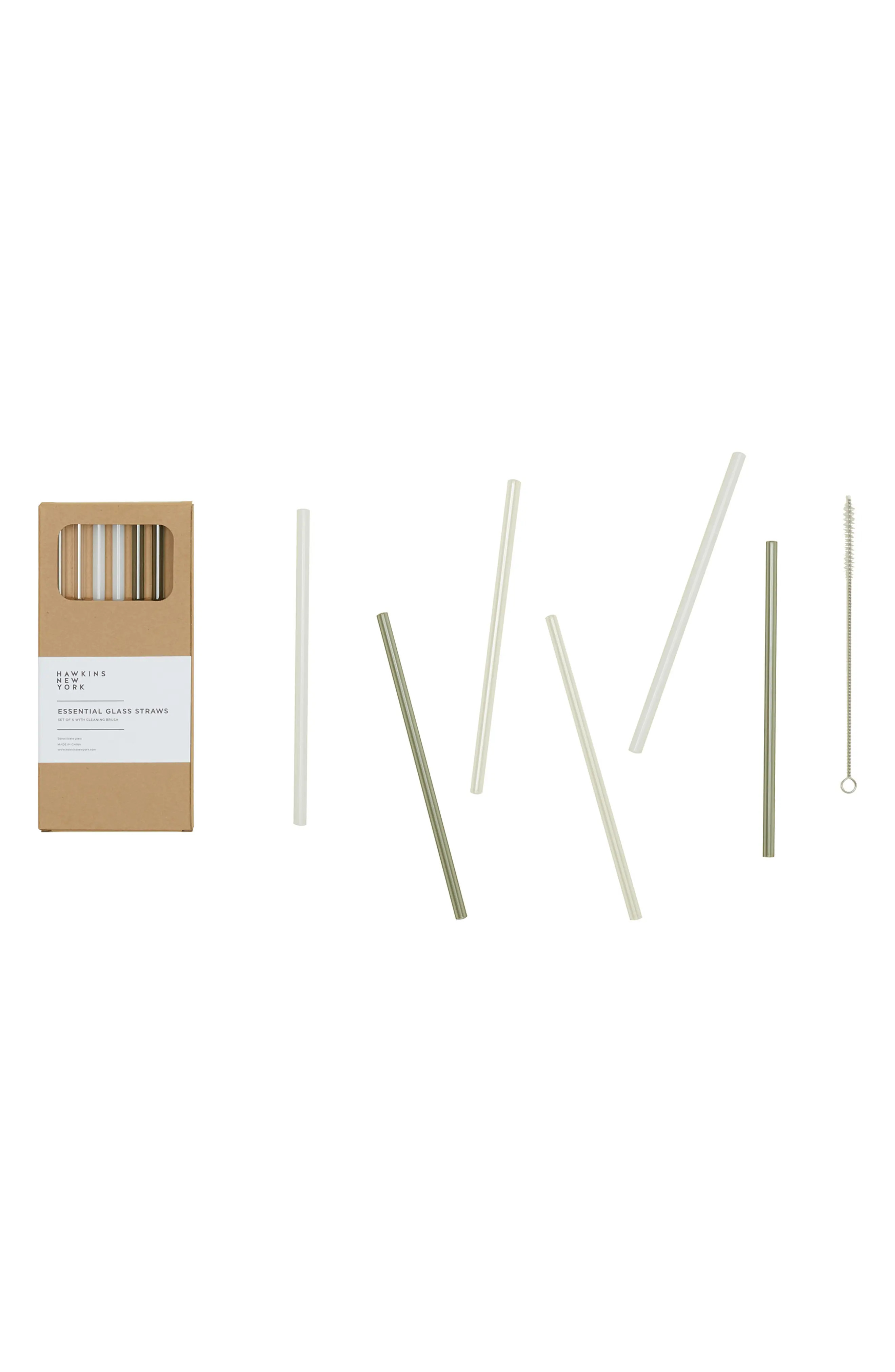 Hawkins New York Set of 6 Essential Glass Straws in Neutrals at Nordstrom | Nordstrom