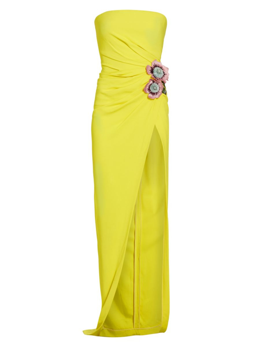 Strapless Gathered-Waist Gown | Saks Fifth Avenue