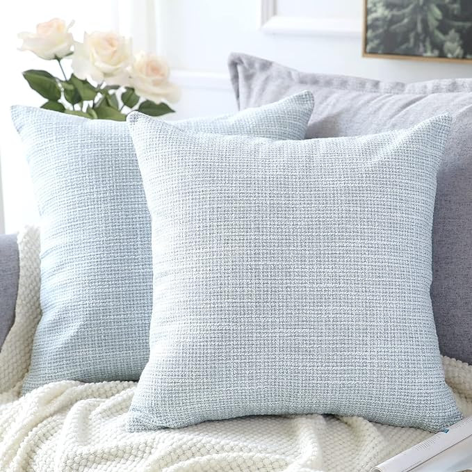 OTOSTAR Linen Throw Pillow Covers Set of 2 Decorative Square Pillowcases Cushion Covers 20x20 Inc... | Amazon (US)