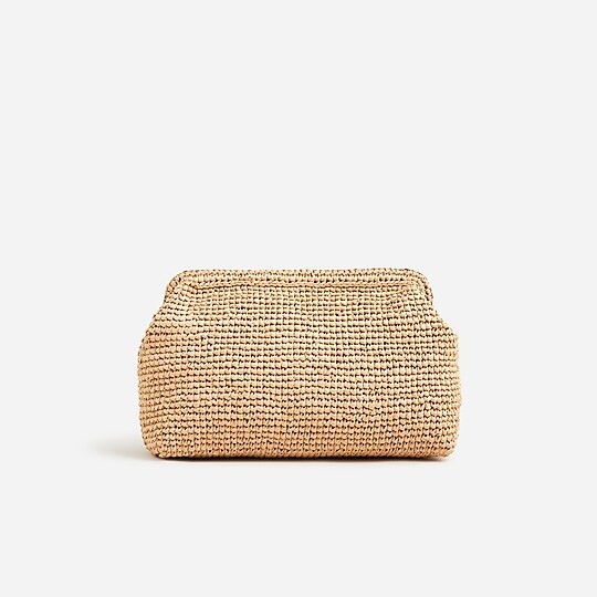 Portofino hand-knotted raffia clutch | J. Crew US