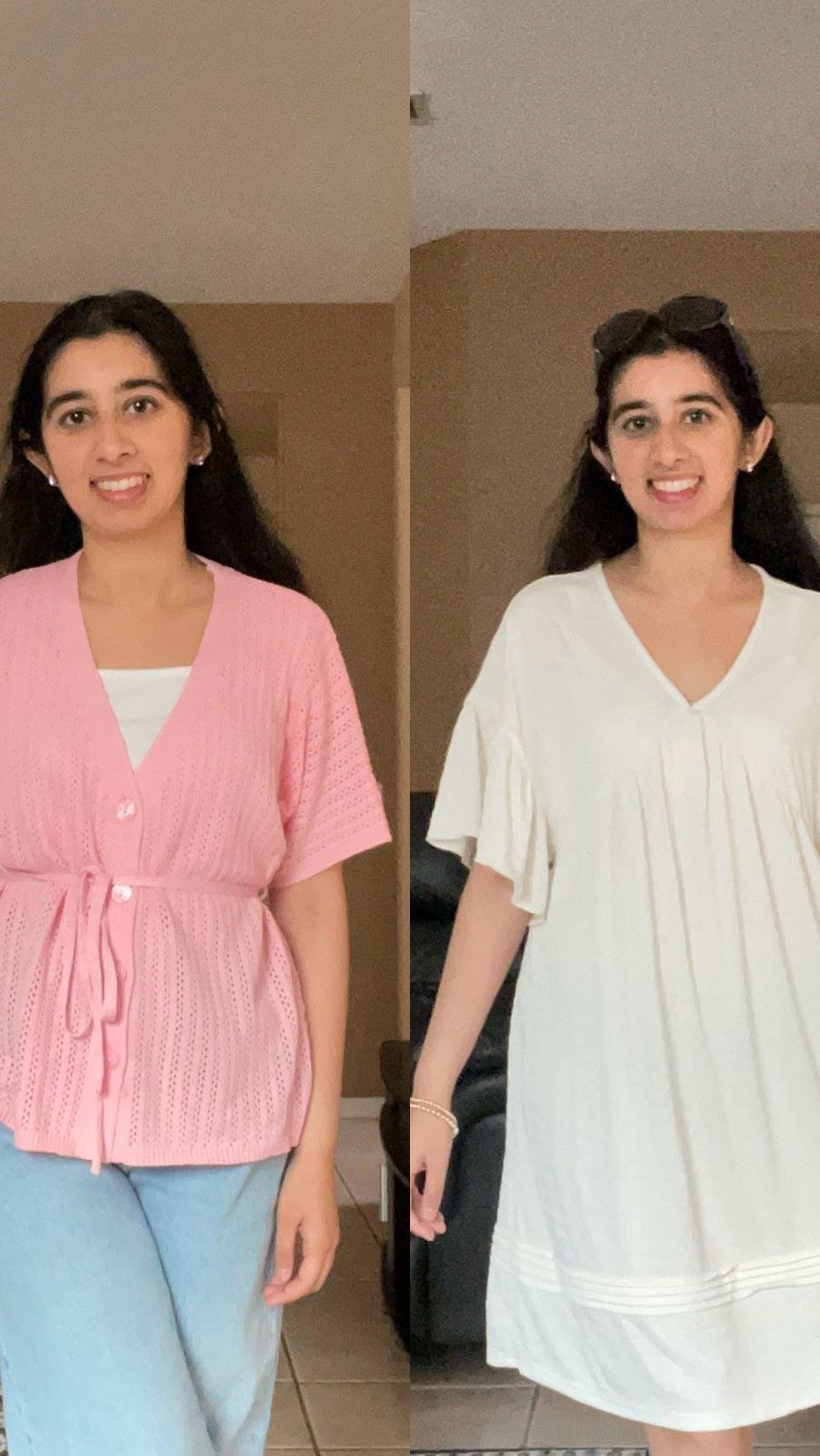 Two spring outfits from Dresstells you need for this season! 🤍💗🌸🫶🏼 the short sleeve knit cardigan and dress come in more colors!!