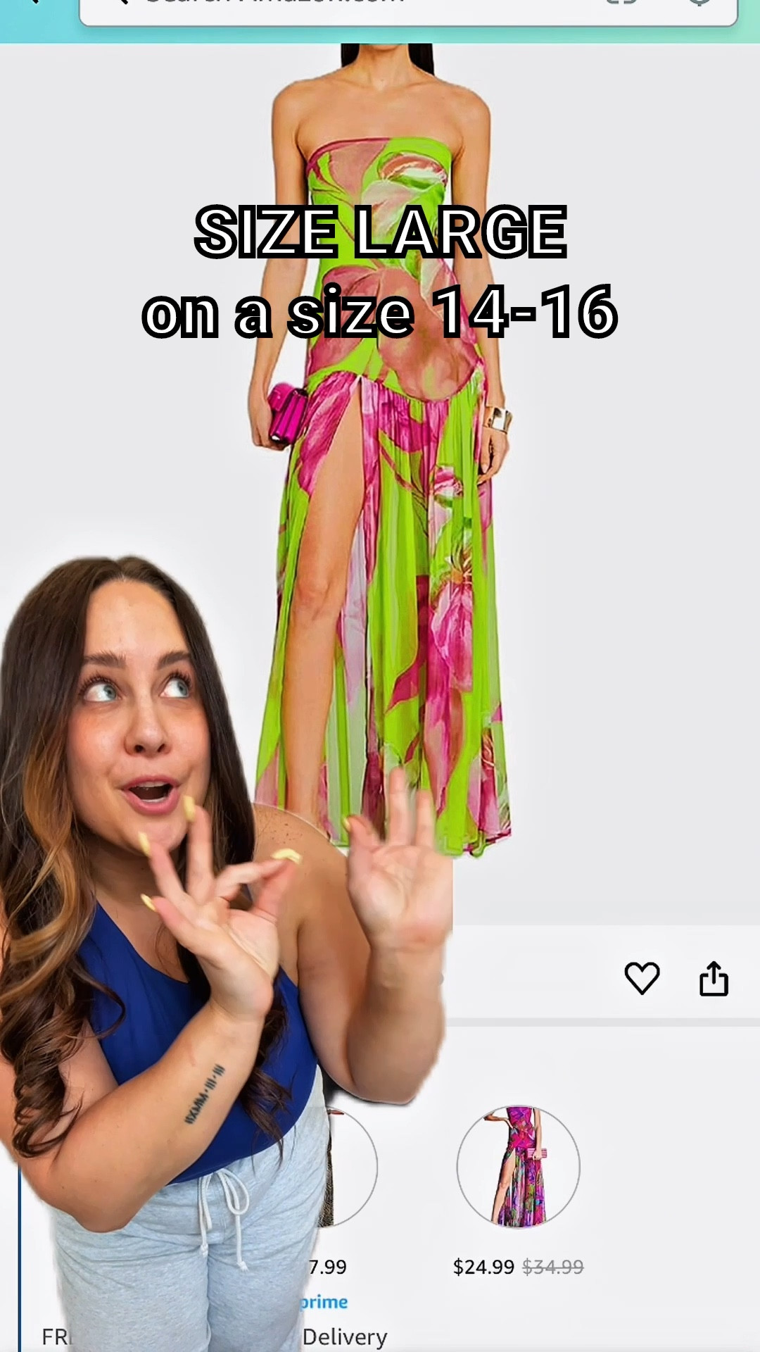 BUT IT ONLY GOES UP TO A SIZE LARGE?! 

If it’s the right fabric, sometimes we can make it work! 

I’m 5’2” and typically a size 14-16 

#resortoutfits #springbreak #vacation #summerdress #amazonstyle #affordableoutfits #size14 #size16 

#LTKStyleTip #LTKPetite #LTKMidsize