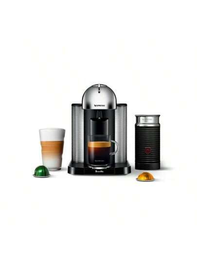 Vertuo Coffee And Espresso Machine By Breville, Chrome With Aeroccino Milk Frother | SHEIN