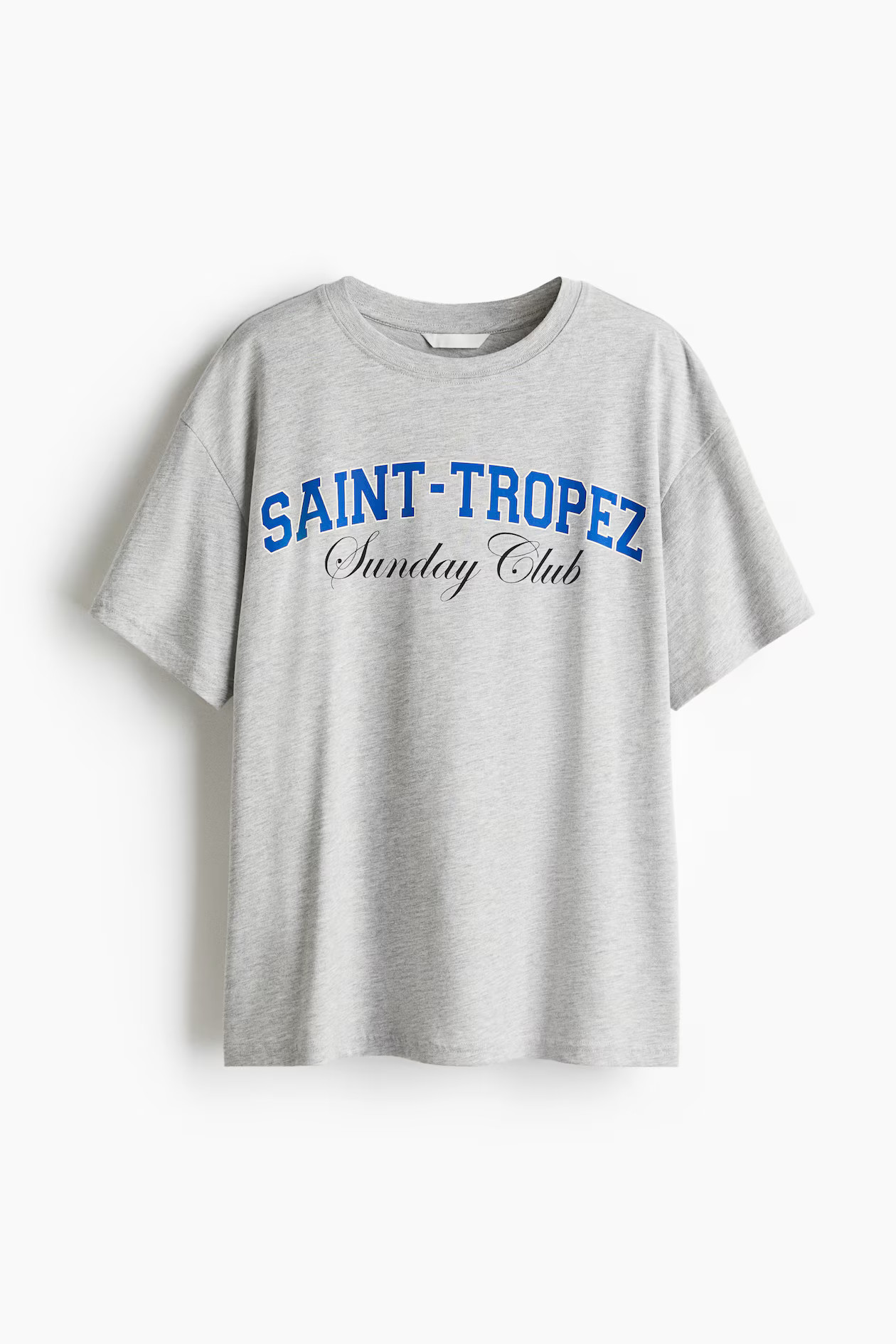 Oversized T-Shirt - Light grey marl/Saint-Tropez - Ladies | H&M US | H&M (US + CA)