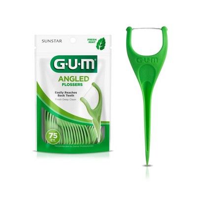 GUM Angled Flossers Mint - 75ct | Target