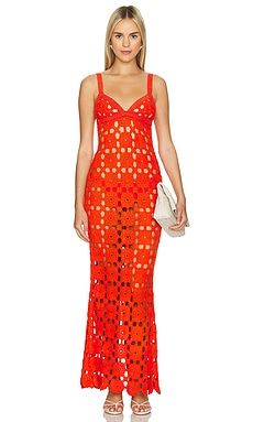 SAU LEE Mila Crochet Dress in Orange from Revolve.com | Revolve Clothing (Global)