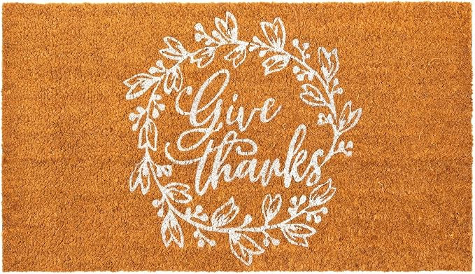 Juvale Thanksgiving Welcome Mat for Front Door,-Outdoor-Fall Rug for Porch, Give Thanks (30 x 17 ... | Amazon (US)